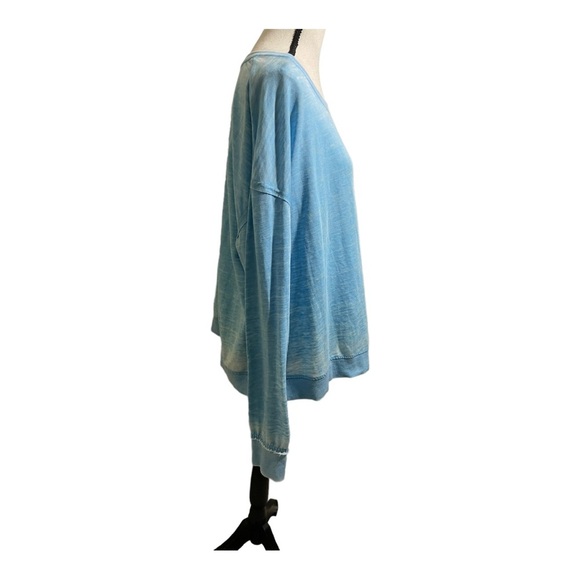 Jane & Delancy womens sweatshirt tie dye blue white round neckline soft X-Large - Picture 3 of 9